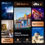 Smart TV features collage with vibrant display