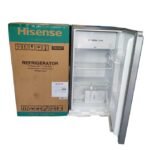 Hisense refrigerator beside box with door open