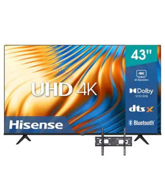 Image showing Hisense 43 inch A6 model with a free wall bracket