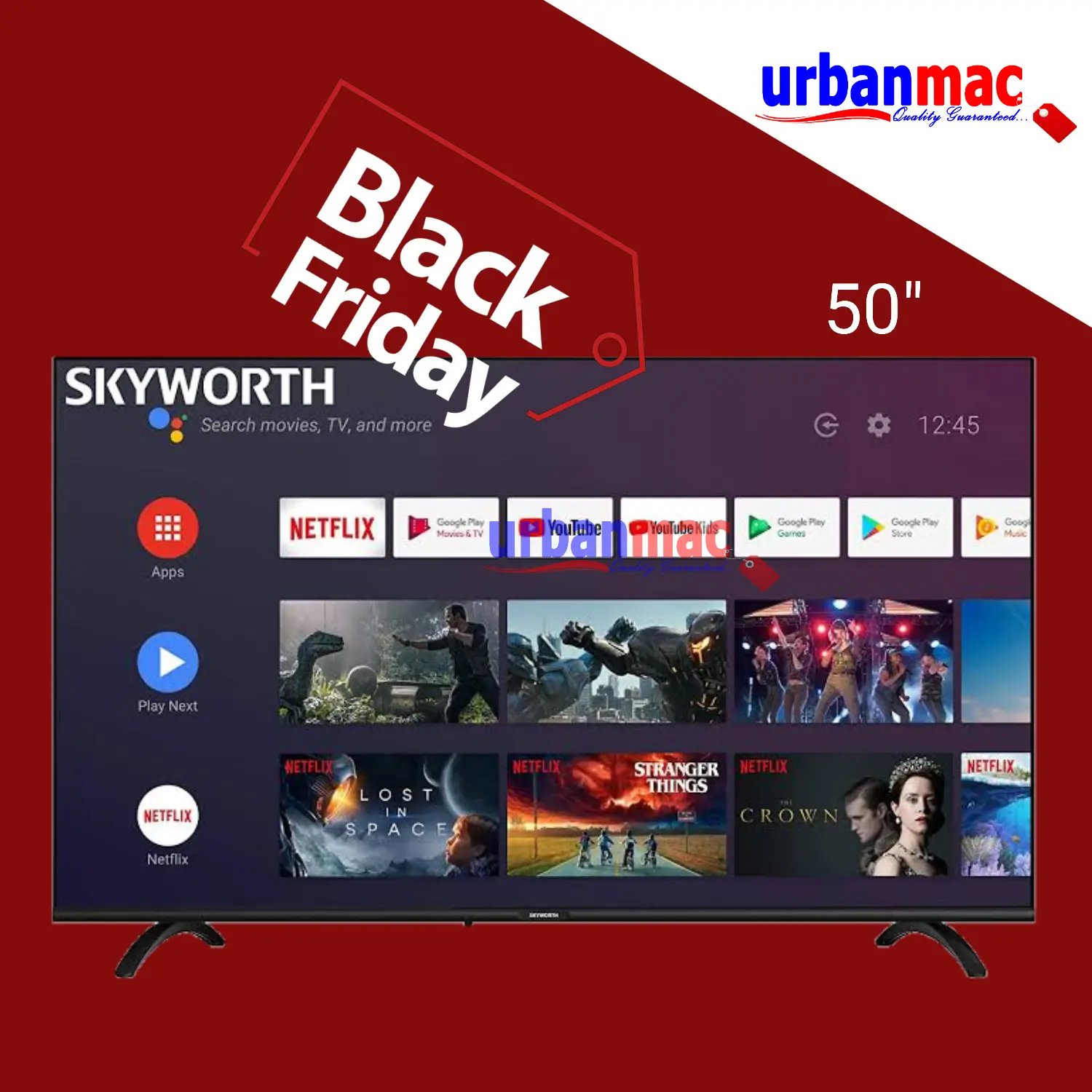 Skyworth 50″ 50G3A UHD 4K Android frameless TV - Urbanmac Electronics