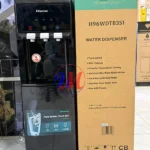 Hisense water dispenser beside retail packaging box
