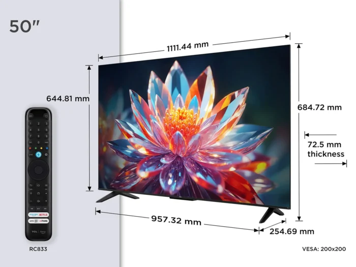 TCL 50" 50T6C QLED 4k HDR Pro Google Tv - Image 2