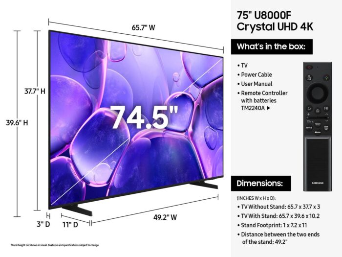 Samsung 75" Class U8000F 4K UHD Smart TV (2025) - Image 5