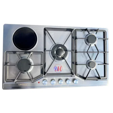 Legacy 90CM Built-in Hob Stainless Steel Top – 3 Gas + 1 Ceramic Hot Plate