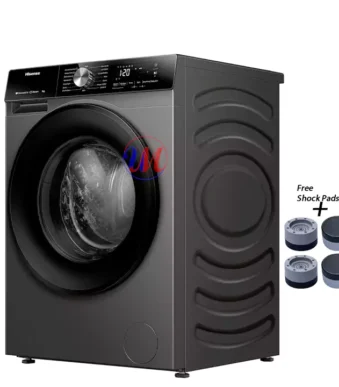 Front-load washing machine with free shock pads