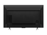 Back view of flat-screen television with stand