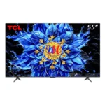 TCL 55-inch TV with vibrant blue floral display
