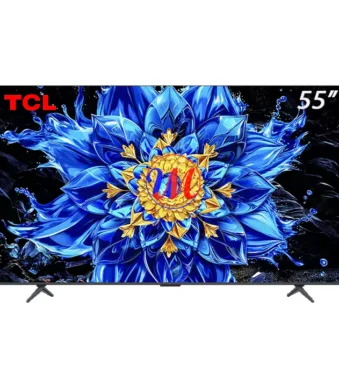 TCL 55-inch TV with vibrant blue floral display