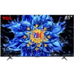 TCL 85-inch TV with vibrant blue flower display