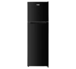 Von 334L Black top-freezer refrigerator with sleek finish