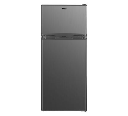 Stainless steel top-freezer refrigerator front view