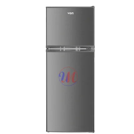 Gray VON top-freezer refrigerator