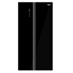Von Black side-by-side refrigerator with digital display panel