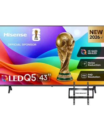 Hisense 43-inch QLED TV with FIFA trophy
