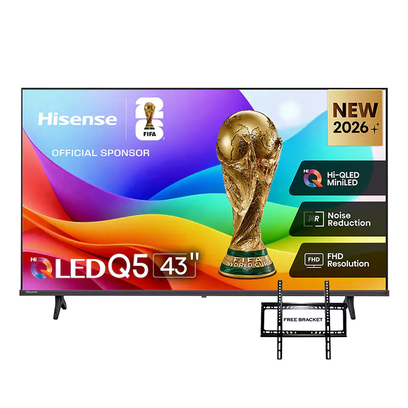 Hisense 43-inch QLED TV with FIFA trophy