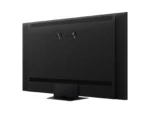 Back view of modern black flat-screen TV