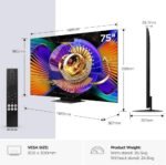 75-inch TV dimensions and specifications diagram