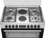 Stainless steel gas range with electric cooktop