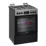 Stainless steel gas range with oven