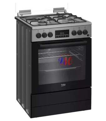 Stainless steel gas range with oven