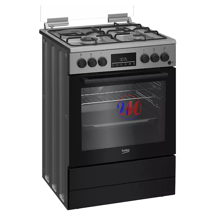 Stainless steel gas range with oven