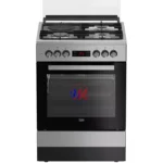 Stainless steel gas range with oven and cooktop