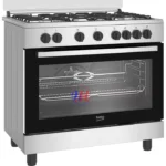 Stainless steel six-burner gas range oven