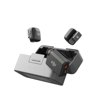 DJI wireless microphone system with charging case