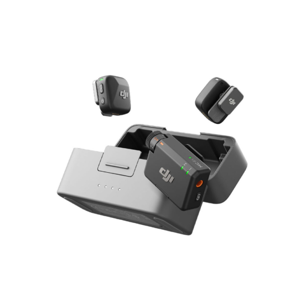 DJI wireless microphone system with charging case