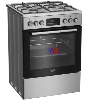 Stainless steel gas range with oven and display