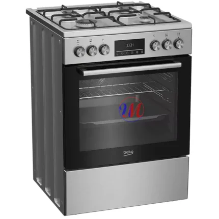 Stainless steel gas range with oven and display
