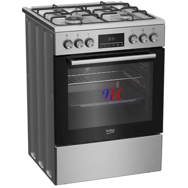 Stainless steel gas range with oven and display