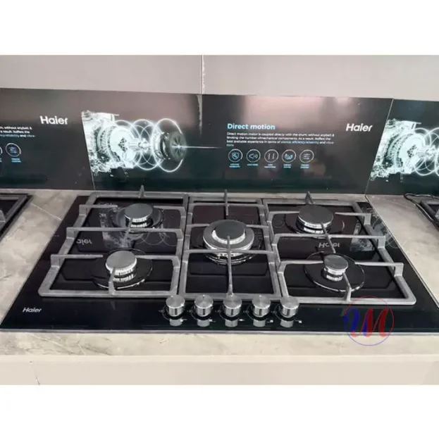 Haier five-burner gas cooktop with metal grates