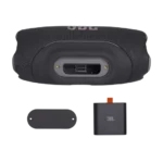 JBL portable speaker bottom with charging dock and adapter