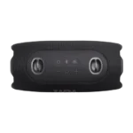 Black JBL portable Bluetooth speaker front view