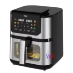 Stainless steel digital air fryer with viewing window