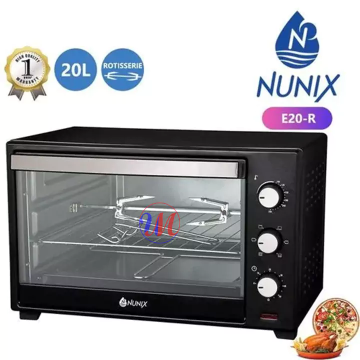 Black NUNIX 20L rotisserie countertop oven