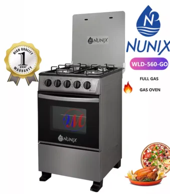 Nunix stainless steel gas stove with oven