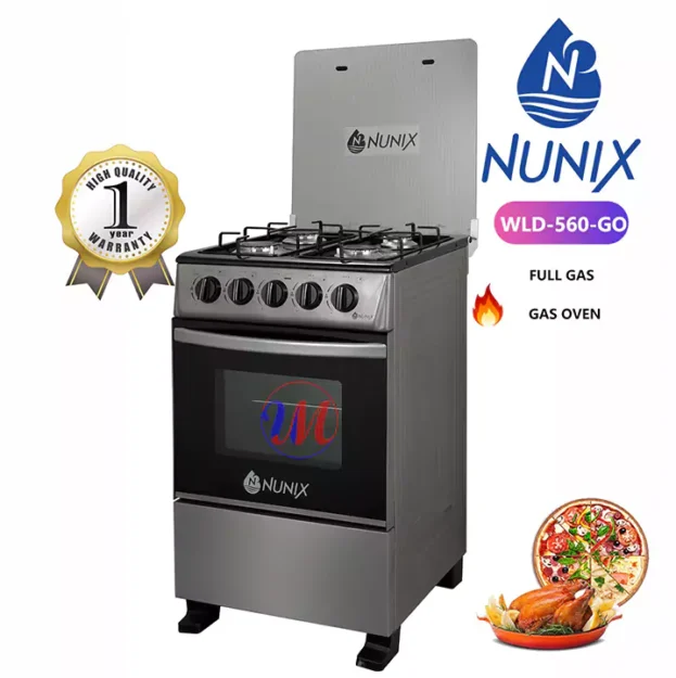 Nunix stainless steel gas stove with oven