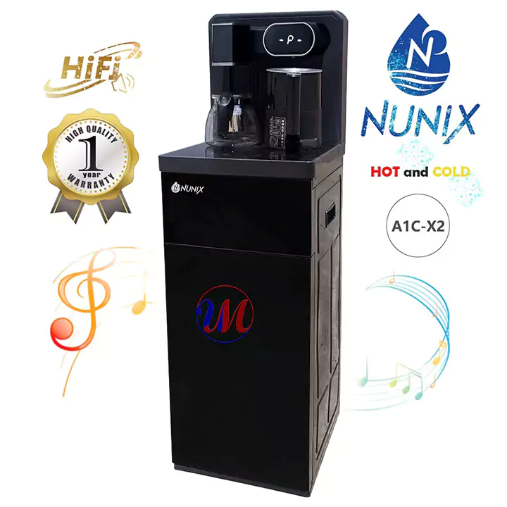 Black Nunix hot and cold water dispenser