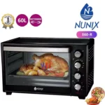 Nunix E60-R 60L rotisserie oven with roast chicken