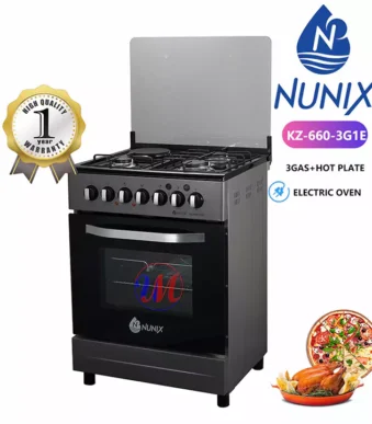 Nunix gas cooker with electric oven and hotplate