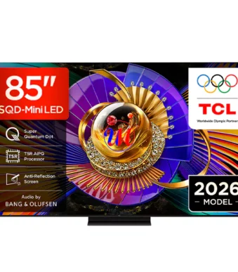 85-inch TCL Mini LED TV promotional display