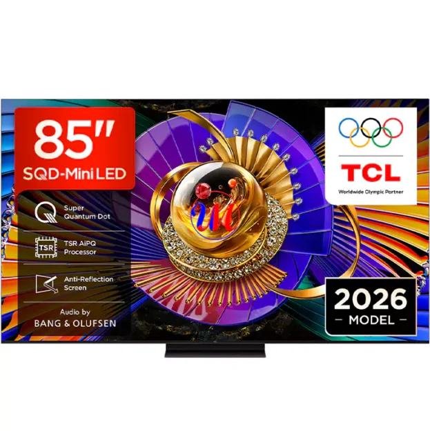 85-inch TCL Mini LED TV promotional display