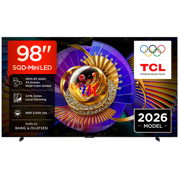 98-inch TCL Mini LED TV promotional display