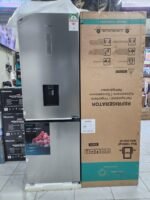 Hisense stainless steel refrigerator beside packaging box