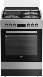 Stainless steel gas range with oven and display