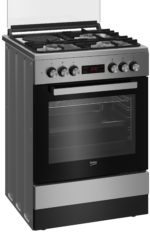 Stainless steel gas range with four burners