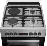 Stainless steel gas range with four burners