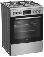 Stainless steel gas range with digital display